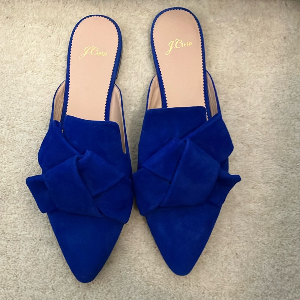 J. Crew Women's Vibrant Blue Suede Mules